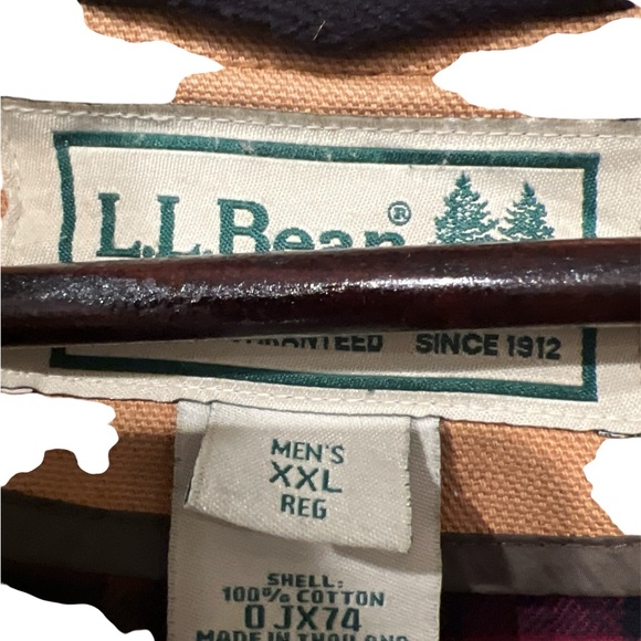 L.L. Bean Tan Field Jacket with Green Corduroy Collar Size XXL - Picture 5 of 11